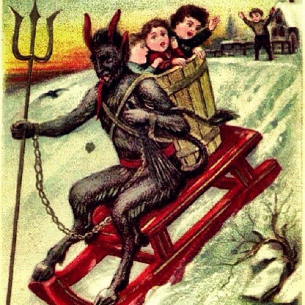 Krampus on a sled
