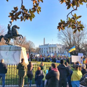 A show of solidarity toward Ukraine in Washington, DC